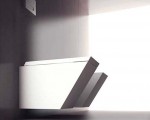 Thiết kế nội thất phòng tắm rất đơn giản với hình học