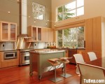 Tủ bếp gỗ Laminate màu vân gỗ thiết kế hiện đại phong cách ấn tượng – TBT3337