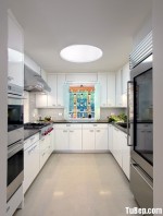 Tủ bếp Acrylic dạng chữ U bóng gương sang trọng – TBB3938
