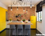 Tủ bếp gỗ Acrylic sự kết hợp màu vàng và trắng nổi bật – TBT3527