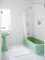 Phòng tắm đẹp hút mắt với gam màu xanh