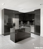 Tủ bếp Acrylic bóng gương phong cách Châu Âu – TBB4042