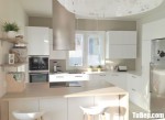 Tủ bếp Acrylic màu trắng bóng gương phong cách hiện đại – TBB4162