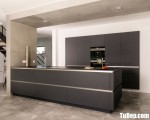 Tủ bếp gỗ Laminate chữ I màu xám thiết kế hiện đại – TBT3674
