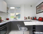 Tủ bếp gỗ Laminate thiết kế chữ U phù hợp không gian hẹp – TBT3690