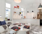Tủ bếp gỗ Acrylic màu trắng chữ I đơn giản – TBT3737