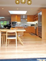 Tủ bếp gỗ Laminate màu vân gỗ chữ L – TBT3781