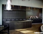 Tủ bếp gỗ Laminate màu vân gỗ thiết kế hiện đại – TBT3810