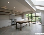 Tủ bếp gỗ Acrylic màu trắng chữ I đơn giản – TBT3162
