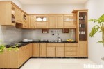 Tủ bếp gỗ Tần Bì chữ L sơn PU sang trọng – TBB4387