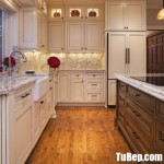 Tủ bếp gỗ Căm Xe màu trắng trang nhã – TBT3482