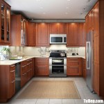 Tủ bếp gỗ Xoan Đào tự nhiên chữ U thiết kế tinh tế sang trọng – TBB4762