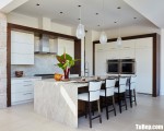 Tủ bếp gỗ Melamin màu trắng sang trọng – TBT3790