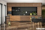 Tủ bếp Laminate vân gỗ chữ I hiện đại sang trọng – TBB5067