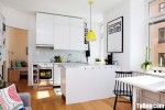 Tủ bếp gỗ Laminate thiết kế nhỏ gọn màu trắng sang trọng – TBT4065
