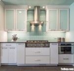 Tủ bếp gỗ Melamine màu trắng cho không gian sang trọng  – TBT4129