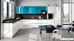 Tủ bếp MDF Acrylic bóng gương phối màu hiện đại , sang trọng – TBB5121