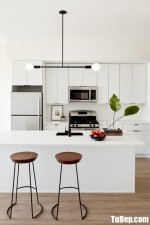 Tủ bếp gỗ Melamine màu trắng cho không gian sang trọng  – TBT4165